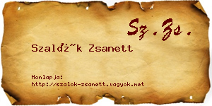 Szalók Zsanett névjegykártya