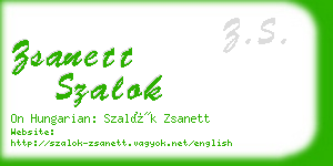 zsanett szalok business card